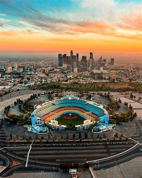 DODGER STADIUM Los Angeles Dramatic SUNSET Photo | Etsy