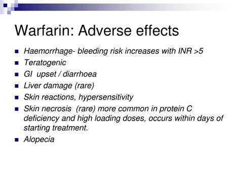 Warfarin Side Effects