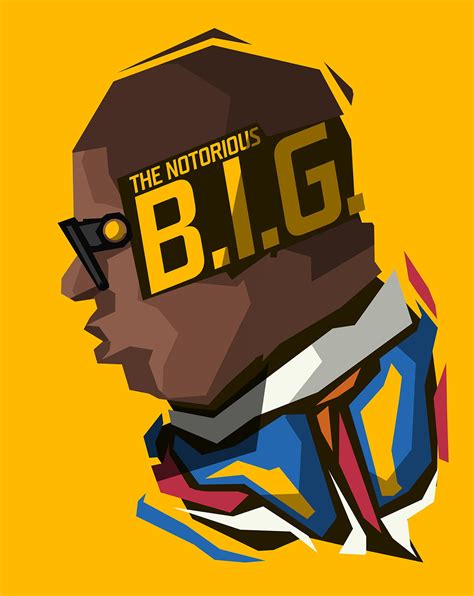 The Notorious B.I.G. illustration, yellow background, Rapper, The Notorious B.I.G., minimalism ...