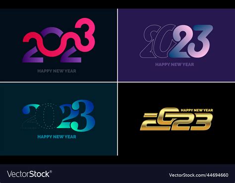 Set of logo design 2023 happy new year 2023 Vector Image