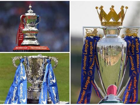 The-Premier-League-FA-Cup-and-League-Cup-trophies - 1SPORTS1