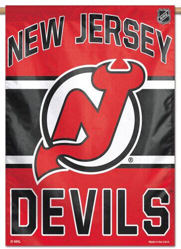 NEW JERSEY DEVILS Official NHL Hockey Team Logo Crest 28x40 BANNER Flag ...