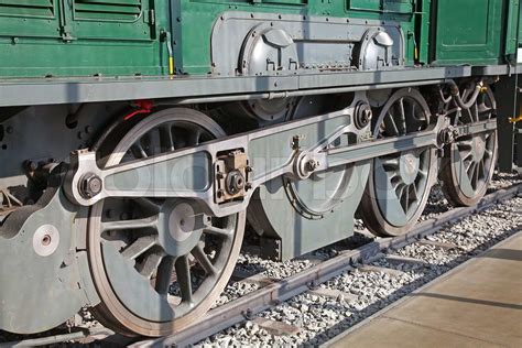 Close up Detail of Steam Train Wheels | Stock image | Colourbox