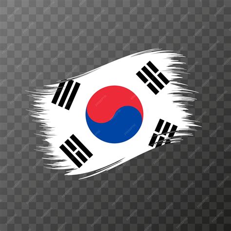 Bandera nacional de Corea del sur Trazo de pincel grunge Ilustración ...