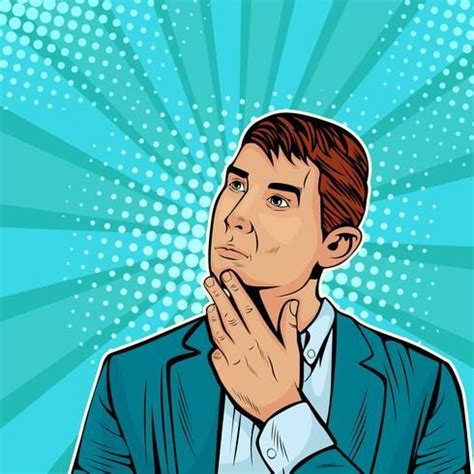 Download Thinking businessman. Vector illustration in pop art retro comic style for free | Pop ...