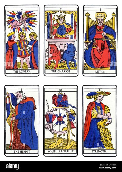 TAROT DE MARSELLA - Moderno baraja seis cartas de una secuencia ...