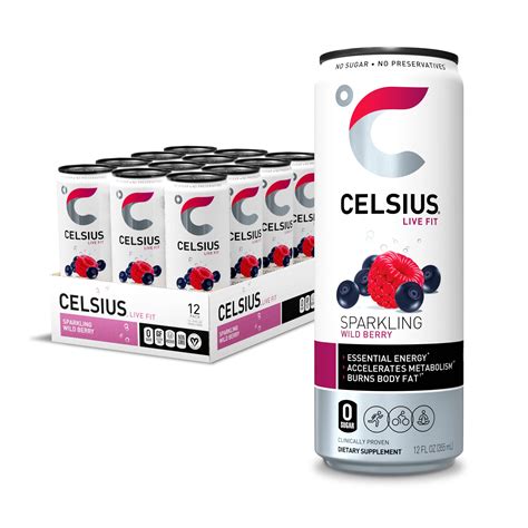 Buy CELSIUS Essential Energy Drink, Sparkling Wild Berry, 12 Fl Oz (Pack of 12) Online at ...