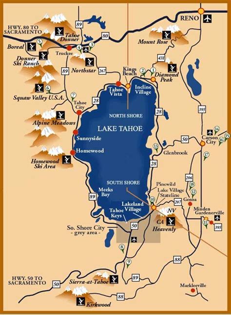 Image detail for -Lake Tahoe Ski Area Locations Map | Lake tahoe, Lake tahoe trip, Lake tahoe map