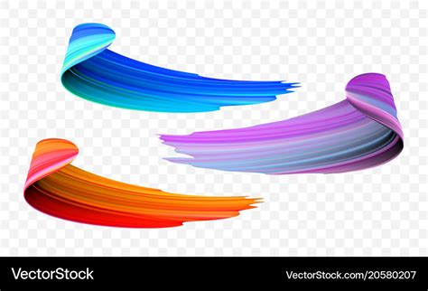 Acrylic paint brush color strokes Royalty Free Vector Image