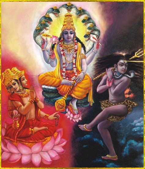 The trinity of Brahma, Vishnu and Shiva represent the three modes of Rajas, Sattva and Tamas ...