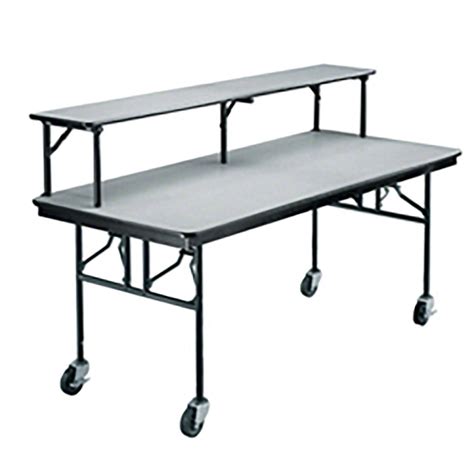 Midwest Folding 30"x72" Mobile Buffet/Bar Table, Laminate | StageDrop