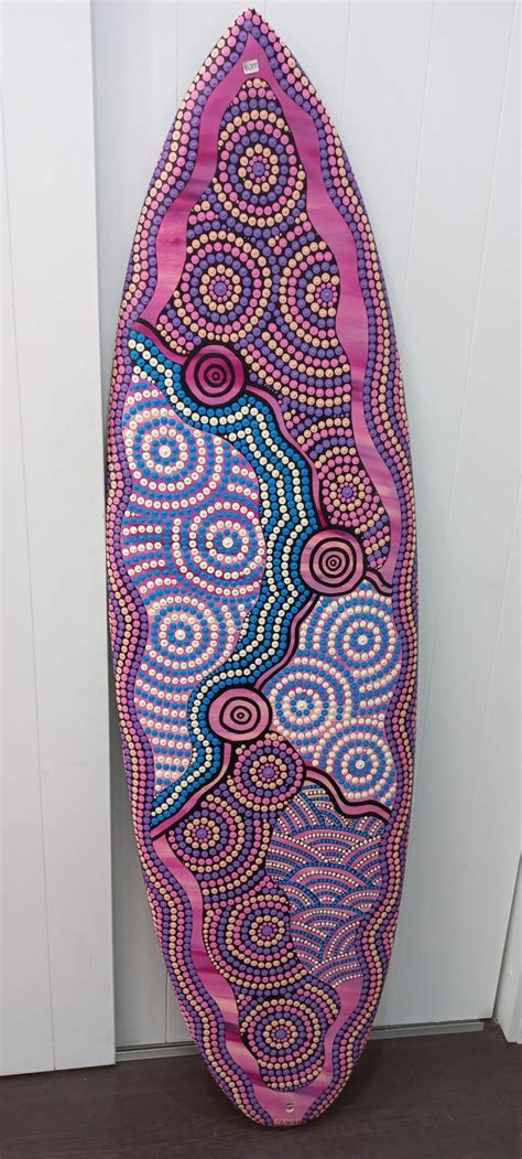 Dot painted Indigenous art surfboard | Dreamtime Artistry