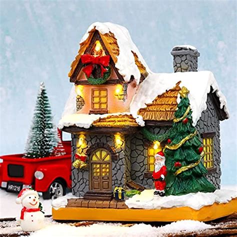 Christmas Village Lights Cordless | Christmas Village House with LED Lights