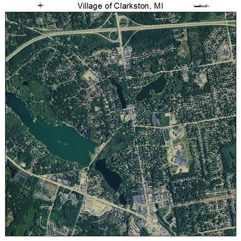 Aerial Photography Map of Village of Clarkston, MI Michigan