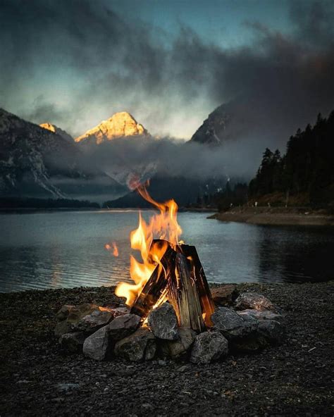 Late evening campfires by the lake tag your campfire buddy now ...