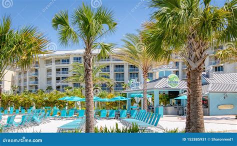 KISSIMMEE, FLORIDA - MAY 29, 2019 - Margaritaville Resort Orlando. Main Pool Area with Blue ...