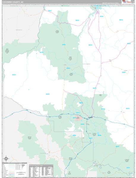 Coconino County, AZ Wall Map Premium Style by MarketMAPS - MapSales