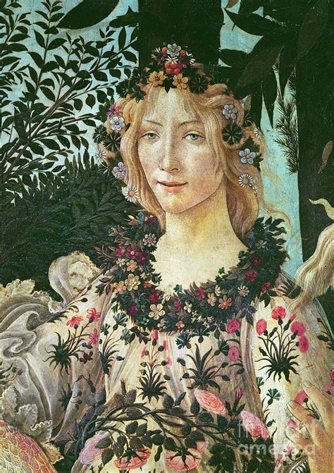 Primavera, Detail Of Flora As The Hour Of Spring, 1478 Painting by ...