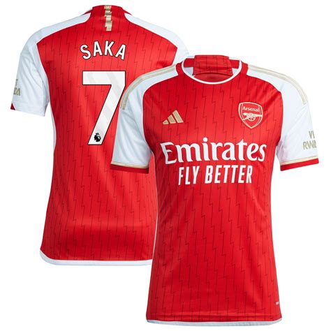 Arsenal Home Shirt 2023-24 with Saka 7 printing