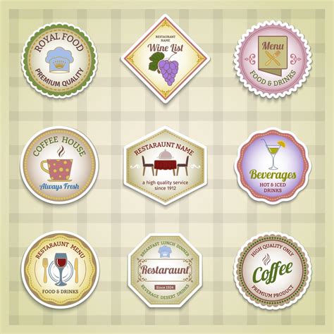 Restaurant label set color 437778 Vector Art at Vecteezy