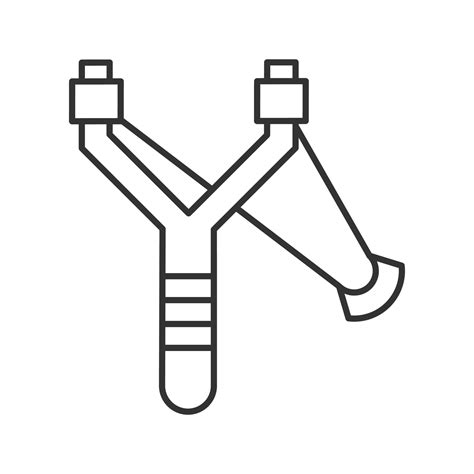 Slingshot linear icon. Thin line illustration. Contour symbol. Vector isolated outline drawing ...