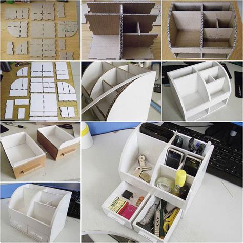 DIY Milk Carton Desktop Organizer