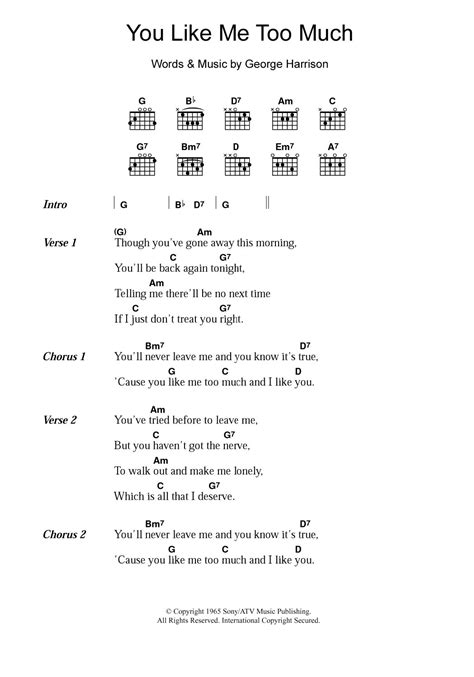 You Like Me Too Much by The Beatles - Guitar Chords/Lyrics - Guitar Instructor