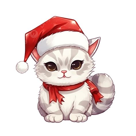 Cat Kitten Christmas Santa Claus Skaeboard Character Cartoon, Paw Logo, Cat Logo, Cat Paw PNG ...