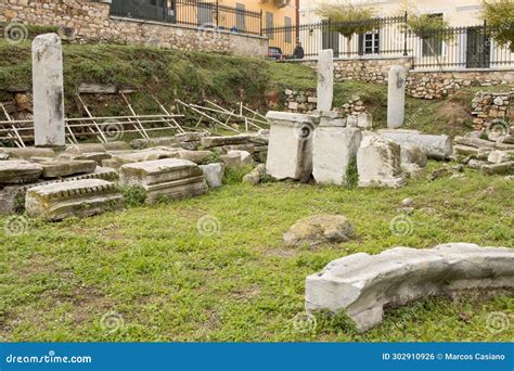 Ruins at the Roman Agora Athens, Greece Stock Photo - Image of ...