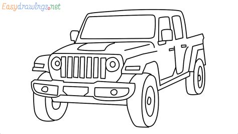 How To Draw Jeep Gladiator Step by Step - [15 Easy Phase]