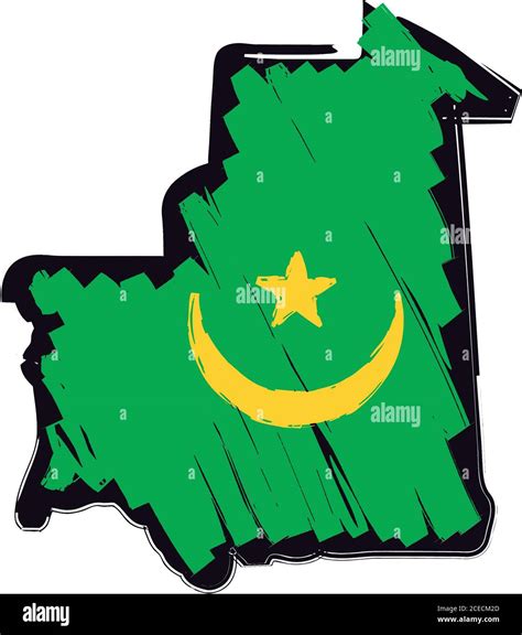 Mauritania map flag Stock Vector Image & Art - Alamy