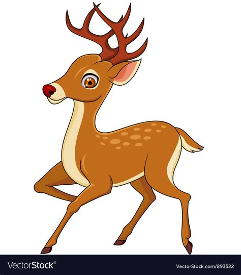 Cute deer cartoon Royalty Free Vector Image - VectorStock