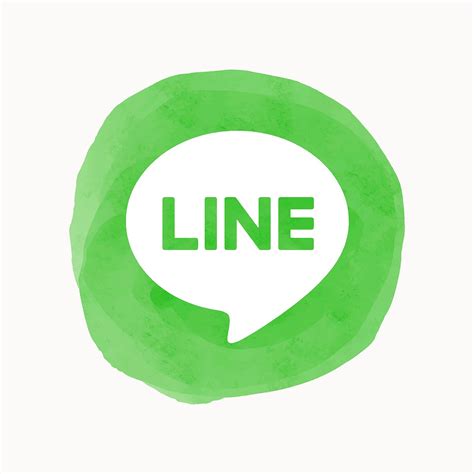 LINE app icon vector with a watercolor | Free Vector - rawpixel