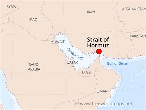 Strait of Hormuz map - by Freeworldmaps.net