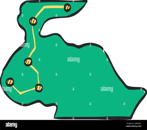 Rally route map icon in color drawing. Extreme transportation sport automotive Stock Vector ...