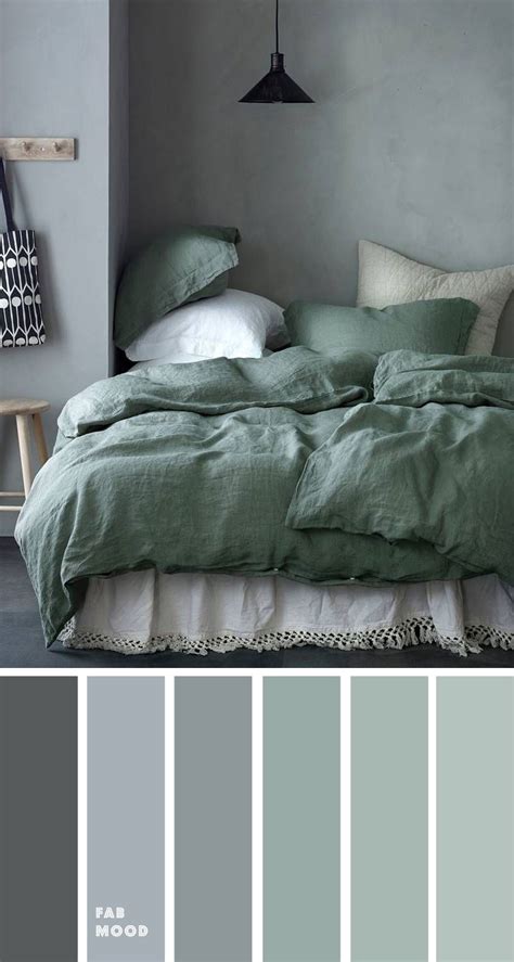 Grey green bedroom color palette | Green bedroom colors, Grey bedroom colors, Grey green bedrooms