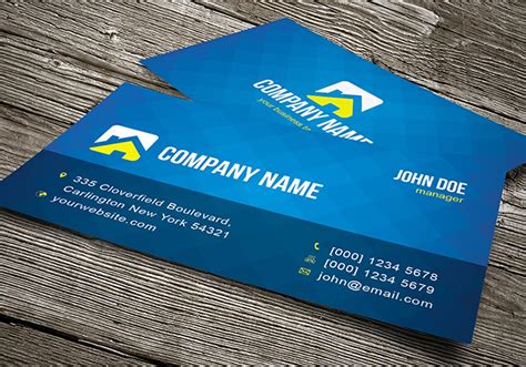 Cool Blue Business Card Template Vector