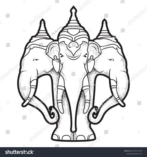 Airavata Mythological White Elephant Many Heads Stock Vector (Royalty Free) 2277731733 ...