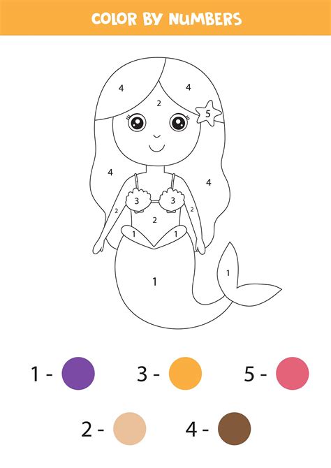 Free Printable Mermaid Color By Number - Printable Word Searches