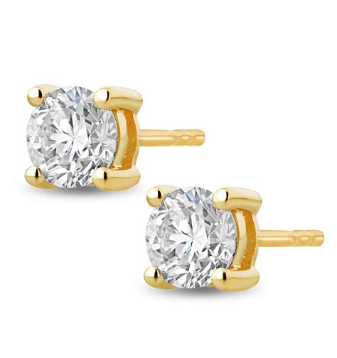 Lab Diamond Stud Earrings 0.50ct H/Si Quality in 9K Gold - 4.2mm