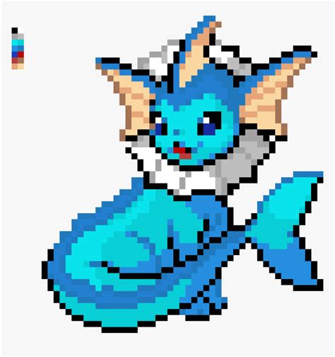 Vaporeon Pixel Art Minecraft, HD Png Download , Transparent Png Image - PNGitem