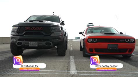 Ram 1500 TRX Destroys Dodge Challenger Hellcat in Supercharged Drag ...