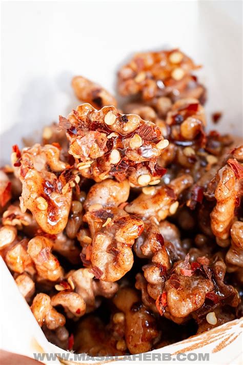 Spiced Roasted Walnuts with Honey Recipe [Oven roasted] | Masala Herb