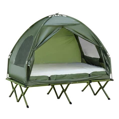 Outsunny 2 Person Foldable Camping Cot, Portable Outdoor With Sleeping ...