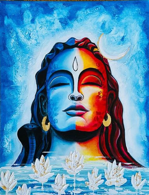 Lord Shiva Original Acrylic Painting / Adiyogi /indian God Painting ...