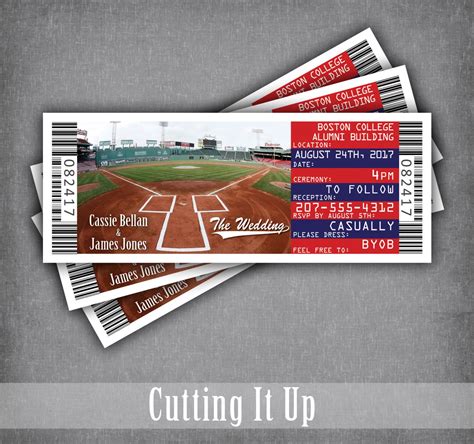 Boston Red Sox Invitation Tickets Chicago Cubs Baseball