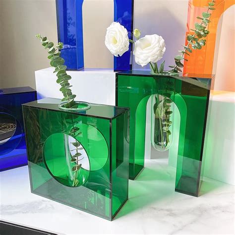 Arch floral vase, Minimalist Decor,Acrylic vase, Glass Container, Hydroponic Vase, Wedding ...
