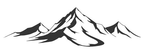 Mountain shape isolated on white background vector illustration. Mountain hills vector graphic ...