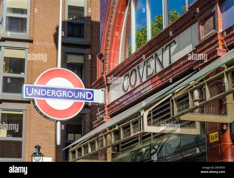 Covent Garden Tube Station and London Underground sign. London, England ...