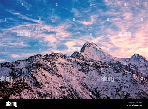 Sunrise in Himalayas mountains, Nepal Stock Photo - Alamy